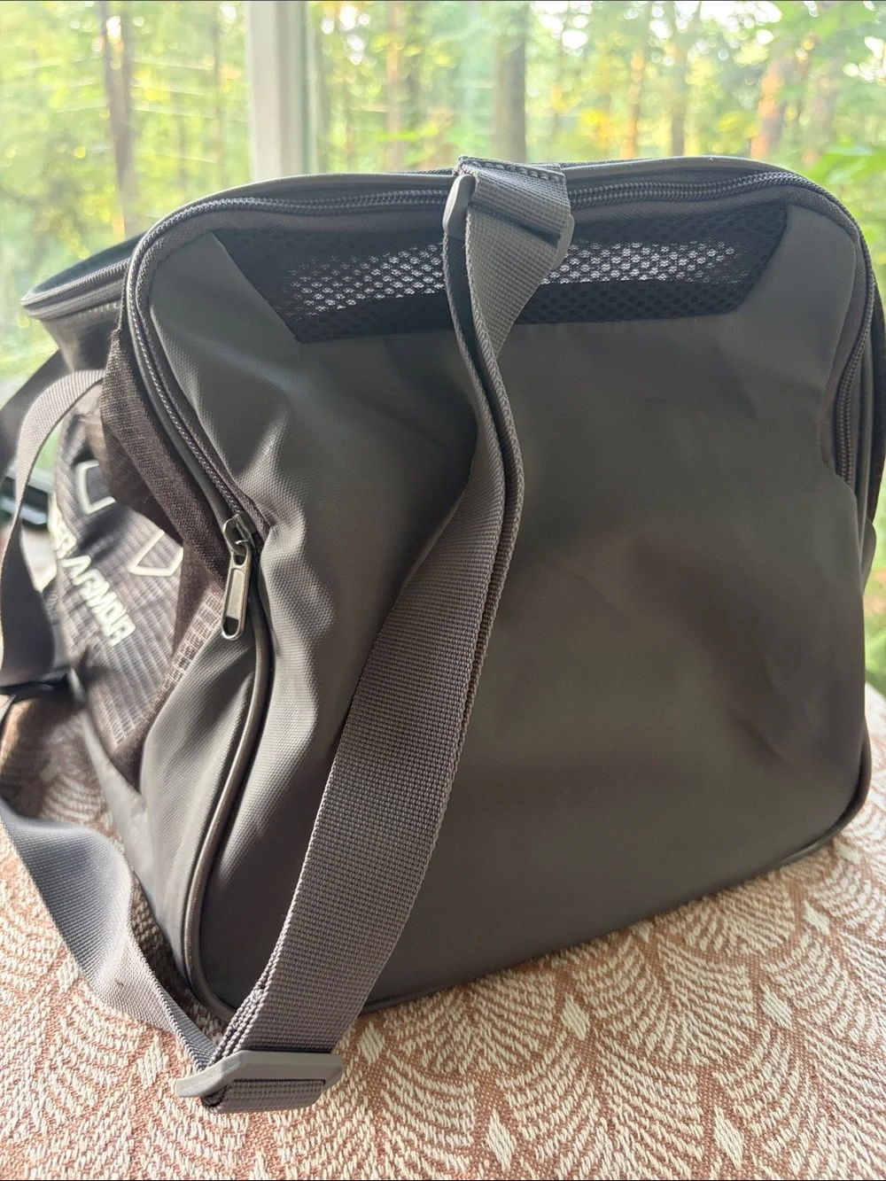 Under Armour Black Duffel Bag with White Logo